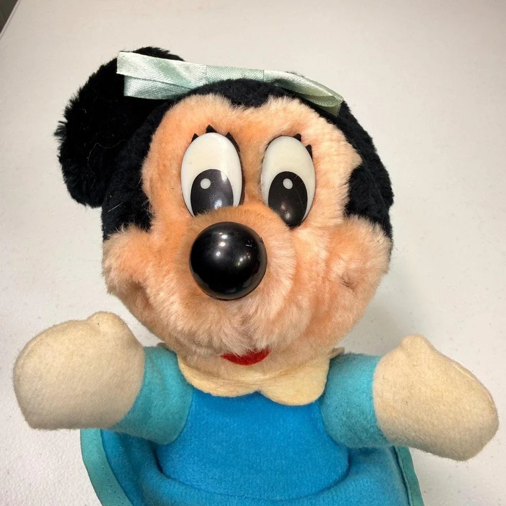 1983 Vintage Disney Mickey & Minnie Mouse Christmas Carol Plush Set Korea Rare